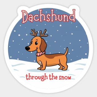 Dachshund Through The Snow Sticker